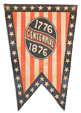 (HISTORY.) "1776 Centennial 1876" swallow-tailed banner.                                                                                         